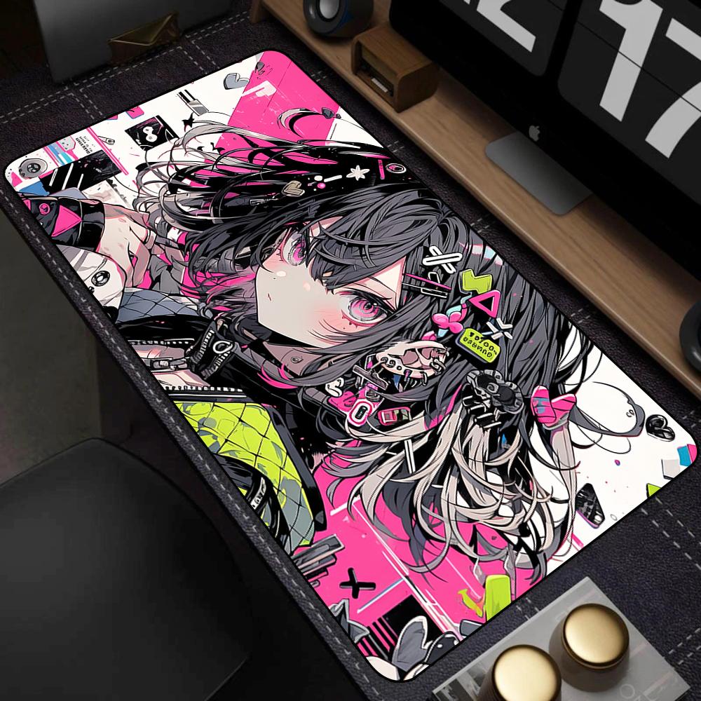 Cute Pretty Anime Girl Large Mouse Pad 400x900mm Xxl Gamer Mouse Mat Office Table Mat Kawaii Cartoon Desk Pad Gaming Accessories