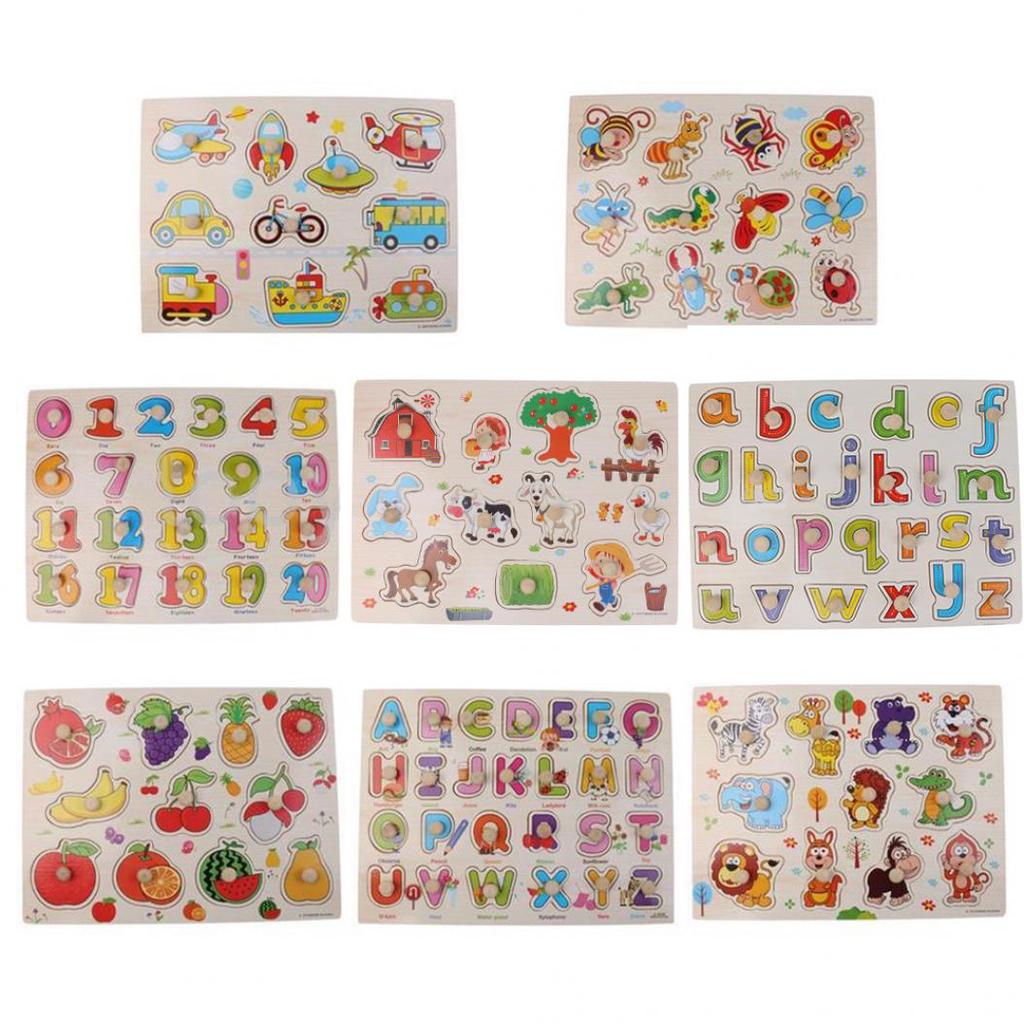 Pack von 7 Sets Kinder Bildung Holz Peg Puzzle Baby Kleinkind Frühen Lernen Pack von 7 Sets Kinder Bildung Holz Peg Puzzle Baby Kleinkind Frühen Lernen
