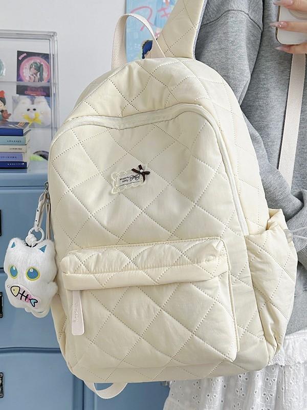 Gesteppter Nylon-Rucksack für Damen mit Schmetterlingsmuster und leichtem Design für den täglichen Gebrauch