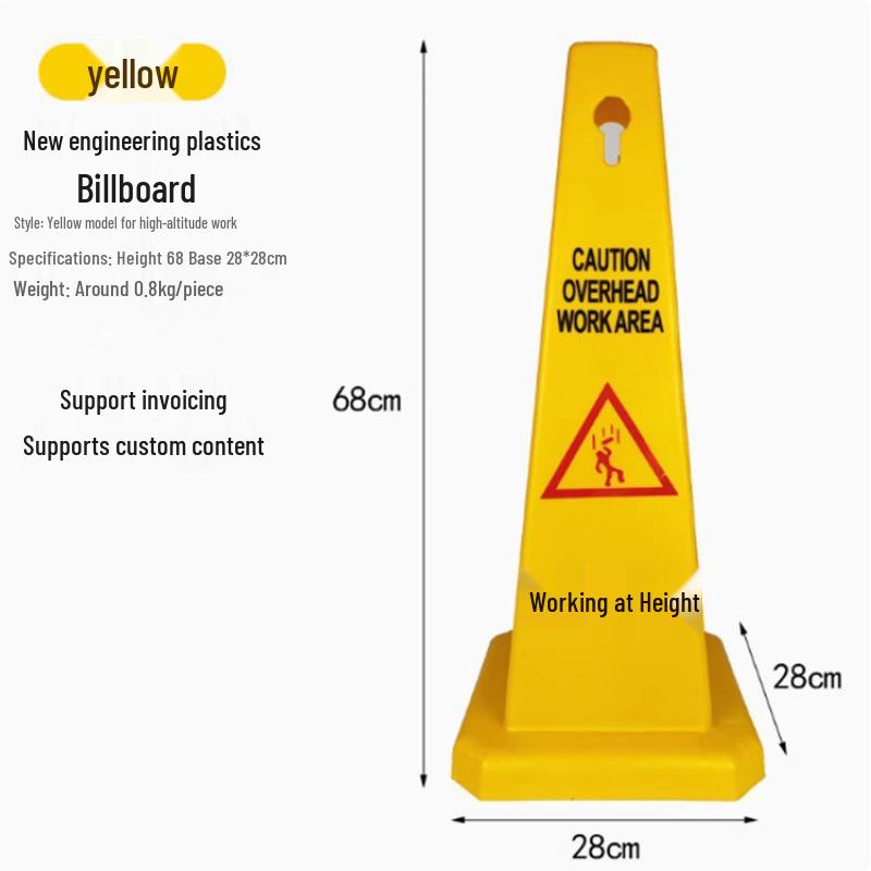 Plastic Traffic Cone with No Parking Warning Sign
