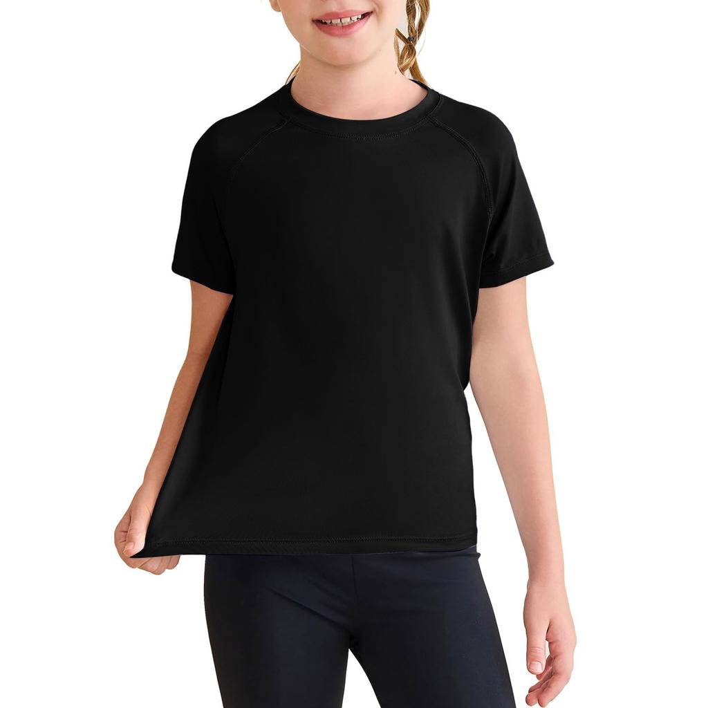 Kids' Quick-Dry Tee - Solid Color Sport T-Shirt
