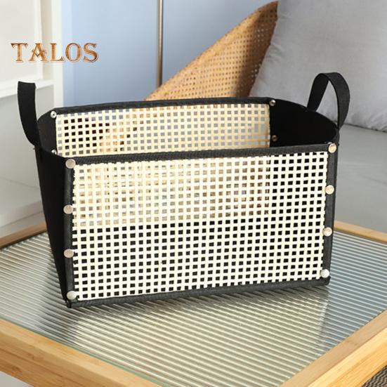 Hand-woven Bamboo Storage Basket Large Capacity Organizer Multipurpose Foldable Design Laundry Basket with Handle