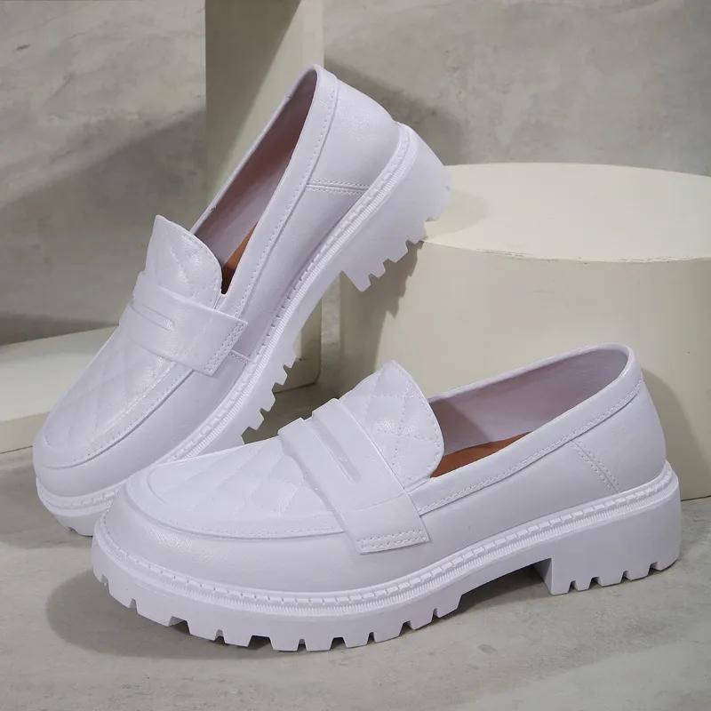 Leder Dicke Sohle Slipper Knappes Design Herbst Sommer Schuhe Slipper Flache Plattform Leder