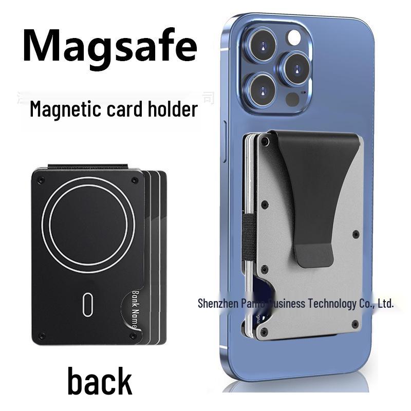 Apple MagSafe Compatible RFID Anti-Theft Metal Wallet with Strong Magnetic Card Holder