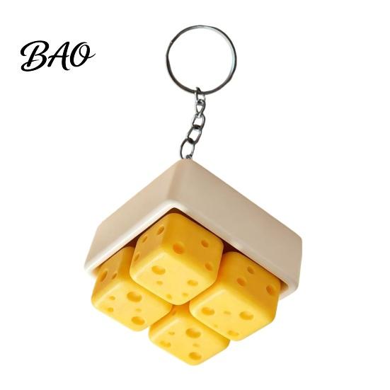 Relaxing Desk Accessories 3D Printed Cheese Clicker Toy, Portable Cube Fidget Anxiety Relief Gadget Sensory for Adults and Kids