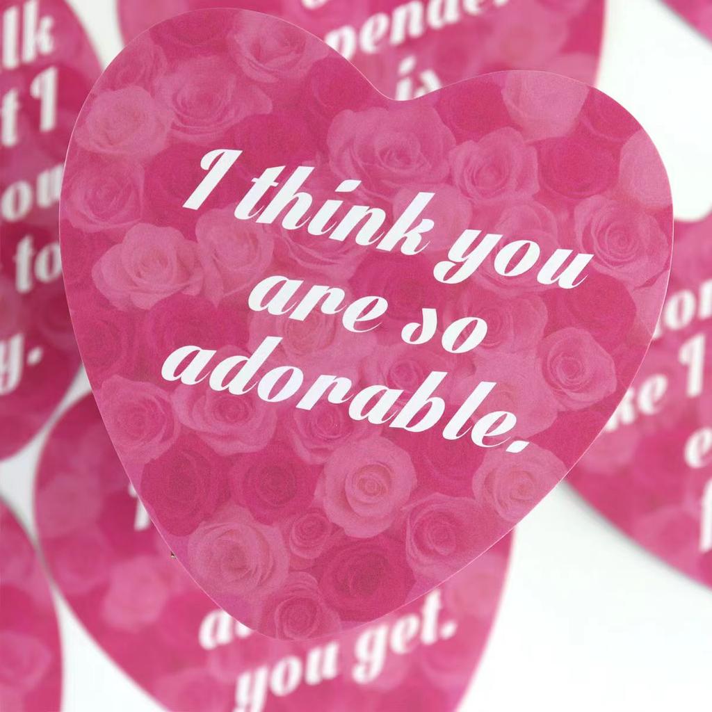 8,5 x 8,5 cm Liebesgeständniskarten, 55 Stück herzförmige Orakelkarten für Verliebte mit Bedeutungen darauf