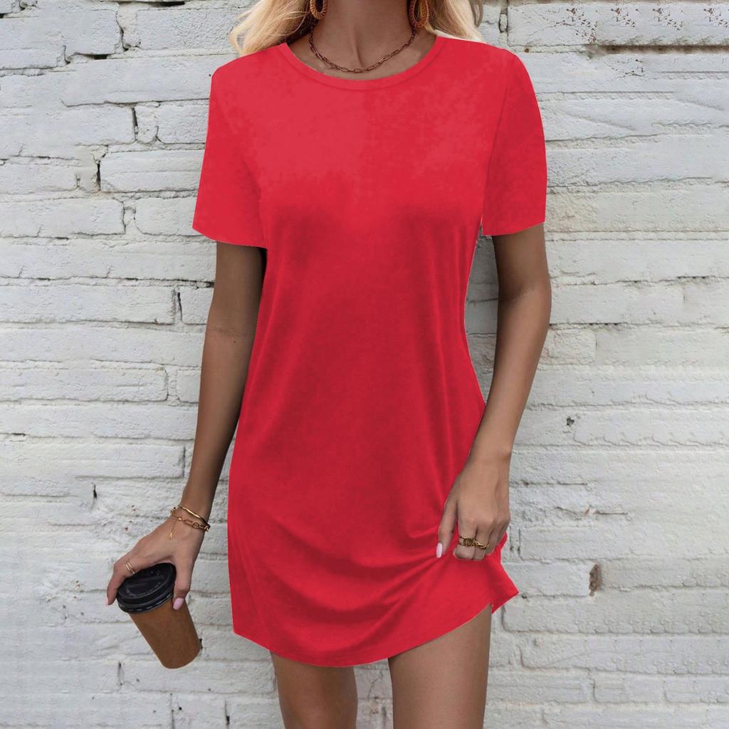 Women's Loose Casual Round Neck -shirt Dress