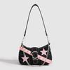 2. Neues trendiges Nischen-Design rosa Gürtel Stern Baguette Umhängetasche y2k Hot Girl Kette Achseltasche Mädchen