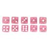 20pcs Dice Set 6 Sided Transparent Dices Rounded Corner Dice for Board Games and Teaching Math Pink with White Spots