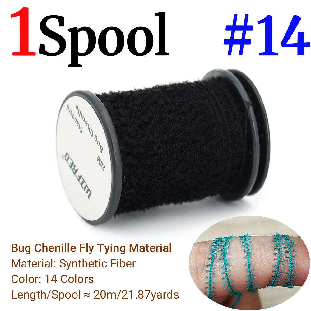 20M/Spule Standard Bug Chenille ein stacheliges, flauschiges Fliegenbindematerial für Nymphen Egel Wurmkörper, Rippen Abdomen, Forellenangelköder