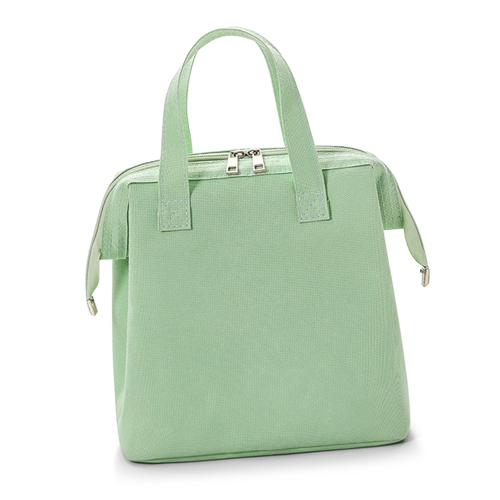 

Insulated Cooler Bag Portable Thermal Lunch Bag Storage Bag Handbag for Shopping Work School Picnic Camping BBQ зелёный