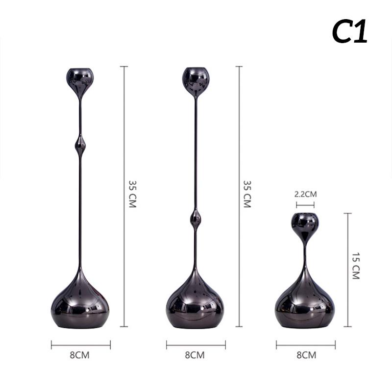 INS Water Drop Candlestick Metal Candle Holder Nordic Romantic Atmosphere Home Decorations Wedding Photography Props (NO Candle)