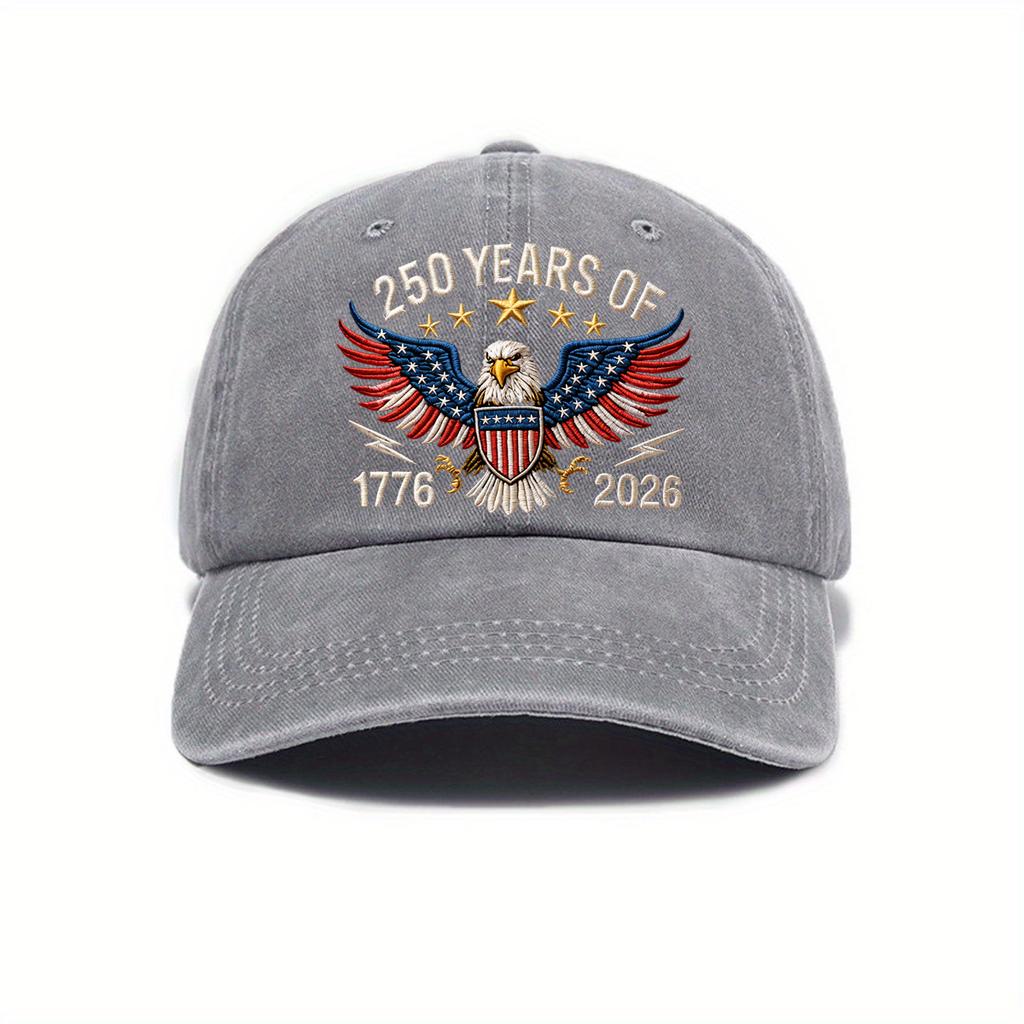 Independence Day Print Curved Along Soft Top Vintage Washed Outdoor Baseball Hat