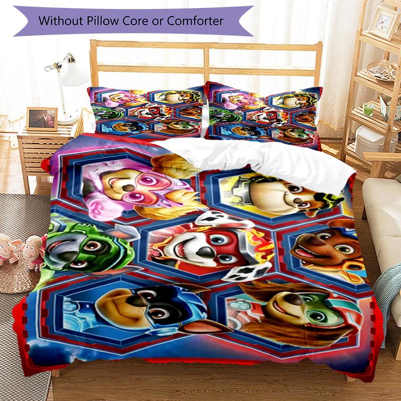 3pcs Paw Paw29 Design Cover Set - HD Printed Bedding with 1 Cover and 2 Pillowcases - Perfect for Home and Dorm Decor