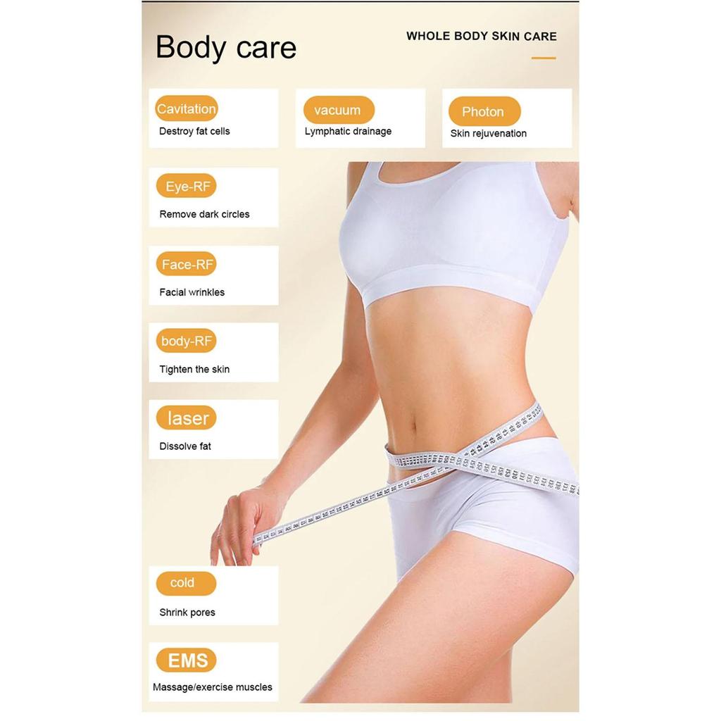 9-in-1 Professional Beauty Device RF Skin Lifting Cavitation Body Contouring Equipment