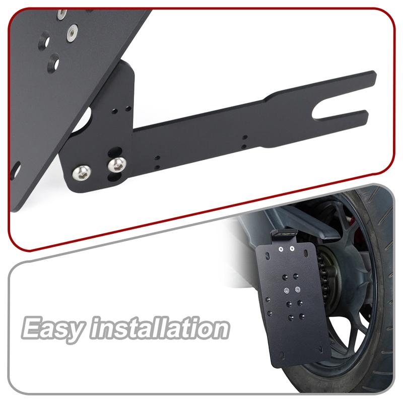 1 Set Universal Side Mount Motorcycle Registration Number License Plate Holder Bracket With LED Light Fender Eliminator