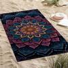 1pc Bohemian Mandala Beach Towel - Ultra-Soft Microfiber, Quick-Dry & Vibrant Purple & Blue Design for Beach, Pool, or Bath