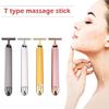 24K Gold Roller Vibrating Facial Massager Slimming Facial Skin Beauty Pulse Firming Face Massage Lift Tightening Wrinkle Bar