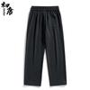 Men's Fleece-lined Loose Straight-Leg Sweatpants