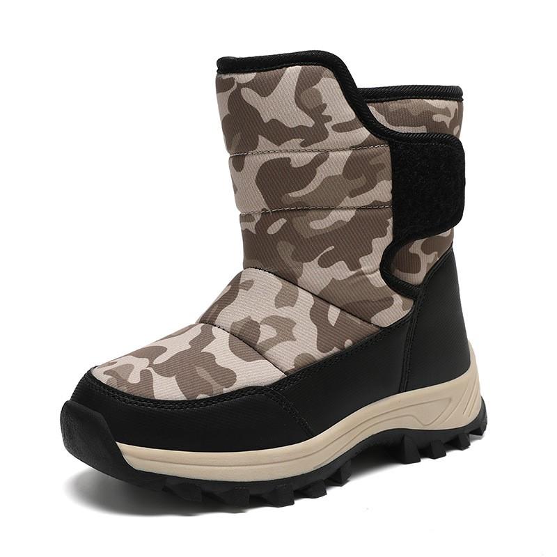 Kids Winter Snow Boots Boys Girls Thick Insulated Ankle With Non-Slip TPR Sole Waterproof Synthetic Leather