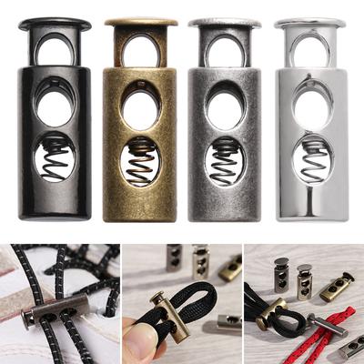 10 Pcs Double Hole Metal Stopper Apparel Sewing Accessories Metal Clamp Stopper Cord Lock Toggle Shoelace Sportswear Accessories