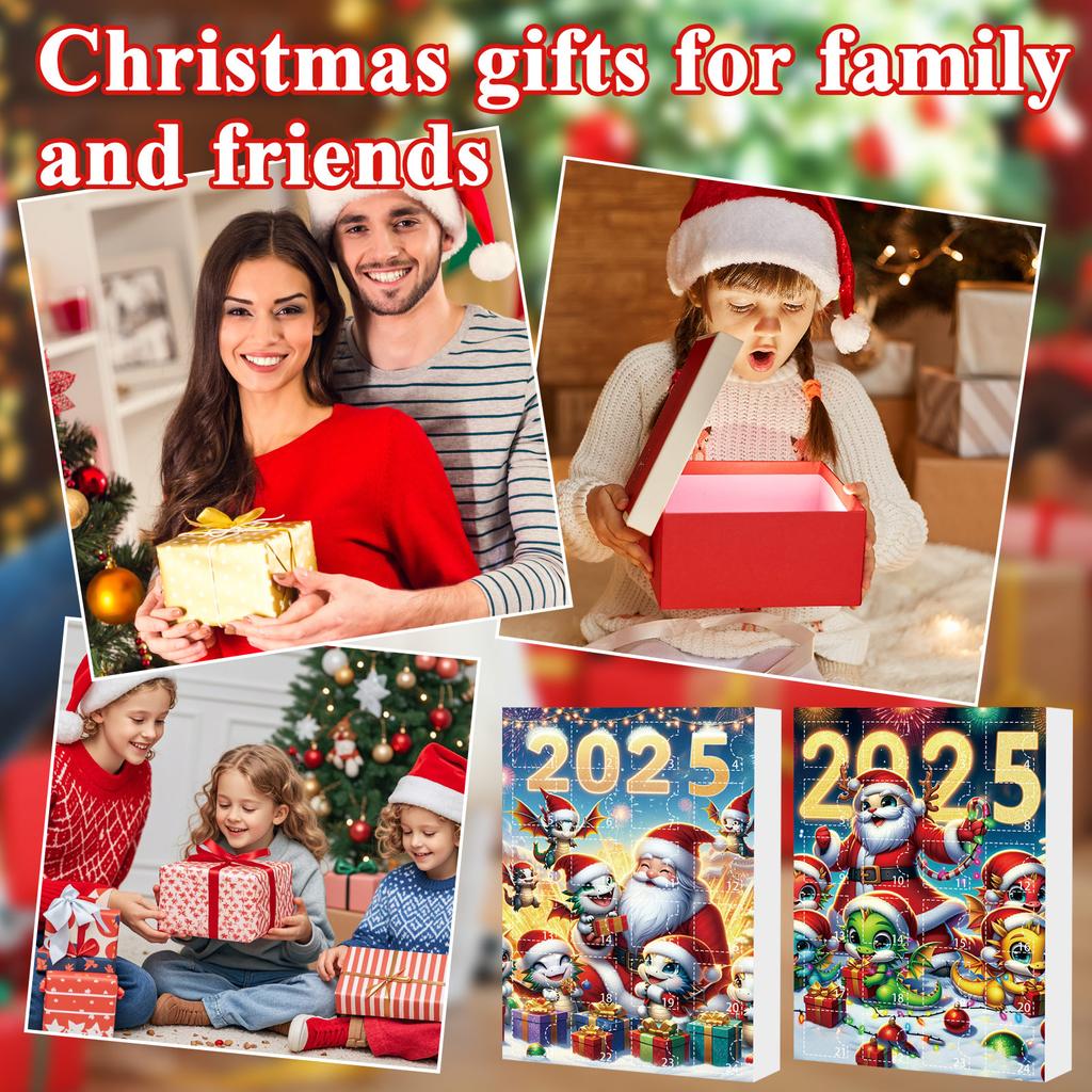 2D Christmas Advent Countdown Calendar Mysrery Box Dragon Baby Christmas Tree Ornament