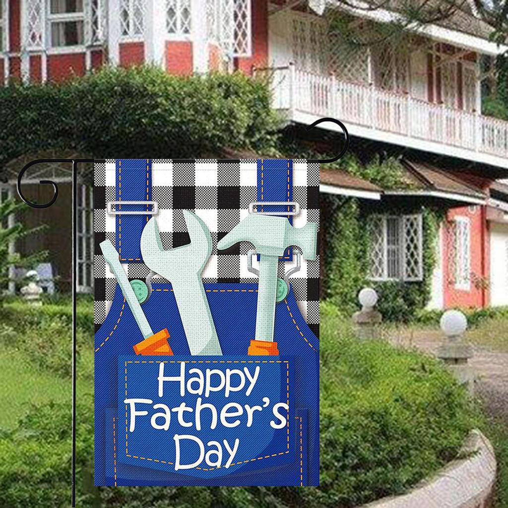 Double Sided Banner Happy Father's Day Garden Flag Houses Wall Welcome Yard Dad Gift for Lover