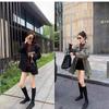 Studiolee fashionable comic legs~ temperament square head flat bottom bare boots bag legs medium tube thin boots women