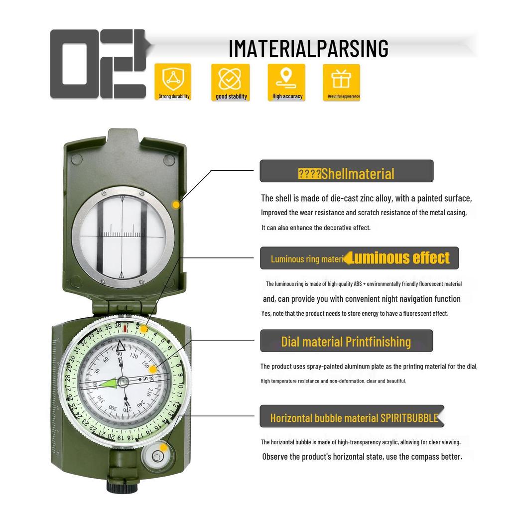 High-Precision Luminous Outdoor Camping Compass