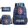 3pz Zaino Jujutsu Kaisen Ragazzi Ragazze Anime Mochila Zaino Scolastico Studente con Borsa a Tracolla Astuccio Viaggio Quotidiano Rucksack
