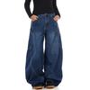 JYL Men's Bootcut Jeans Vintage Design Loose Wide-Leg Floor-Length Denim Pants