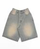 WEGO Vintage Wash Denim Veľkosť Svetlý Denimový Povrch Dámske Šortky, M,