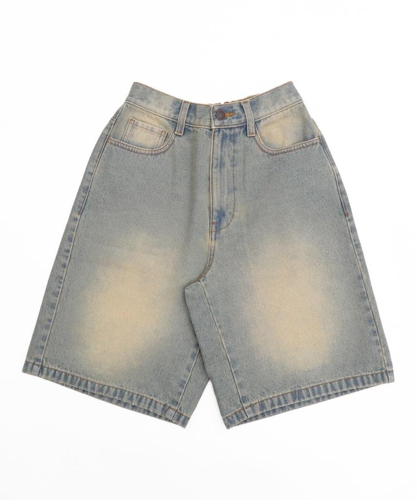 WEGO Vintage Wash Denim Veľkosť Svetlý Denimový Povrch Dámske Šortky, M,
