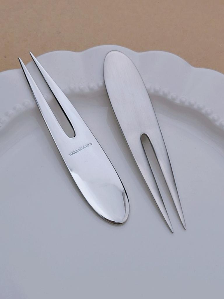 Forchette da dessert per frutta in acciaio inossidabile, stile europeo, stoviglie per la casa, forchetta per mooncake 304, ciotola per salse creative da cucina