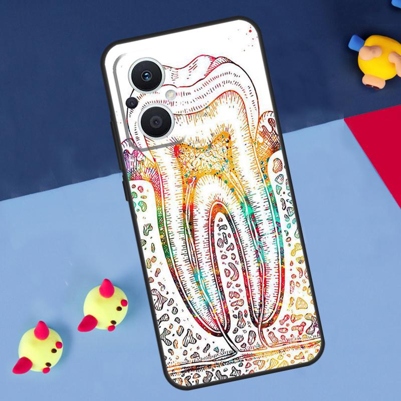 Dentist Tooth Pattern For OPPO Reno 12F 13F 14F 11F 10 11 12 13 14 Pro 8T 7 8 Lite OPPO Find X9 X8 X6 X5 Pro Case