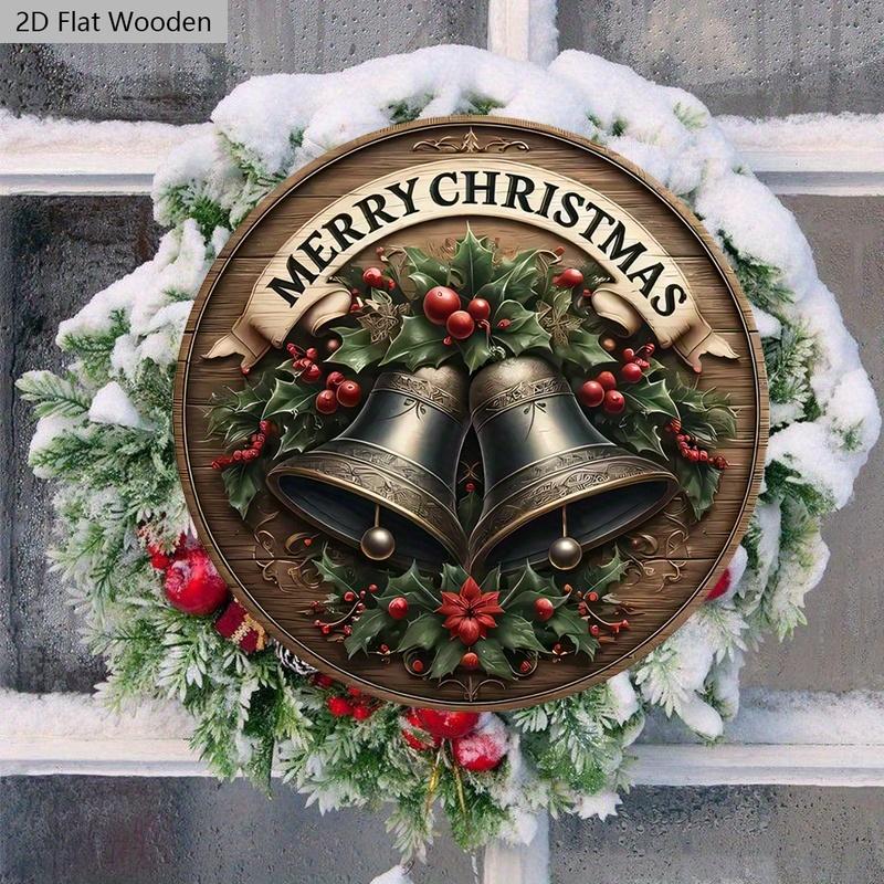 Retro Wooden Christmas Sign with Merry Christmas - Navidad Sign for Front Door Wall Hanging Decor - Ideal Christmas Decoration