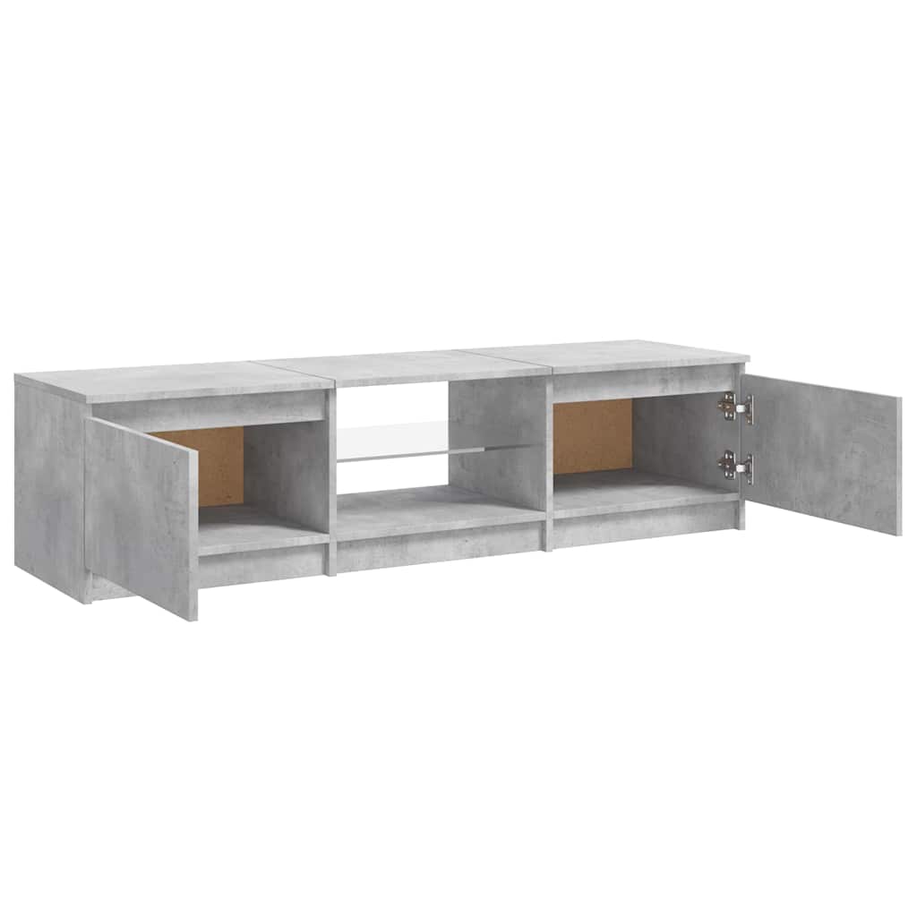 TV Cabinet with LED Lights Concrete Grey 140 X 40 X 36 Cm
