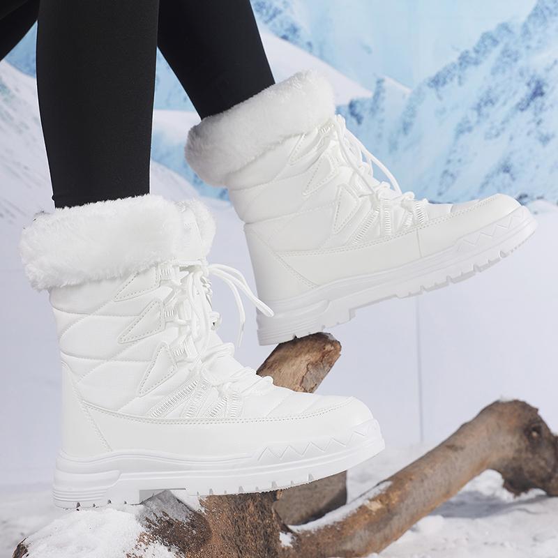 TUINANLE Women Warm Plush Boots Ladies Winter Ankle Boots Women Keep Warm Snow Shoes High Quality