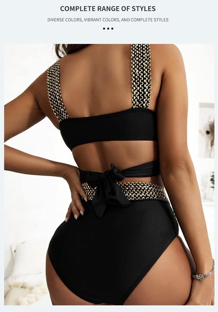 2026 European & American Sexy Cross Backless Two-Piece Bikini for Women