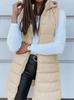 Women's Mid-Length Plus Size Solid Color Hooded Zipper Vest Jacket - Europe 2025 Collection
