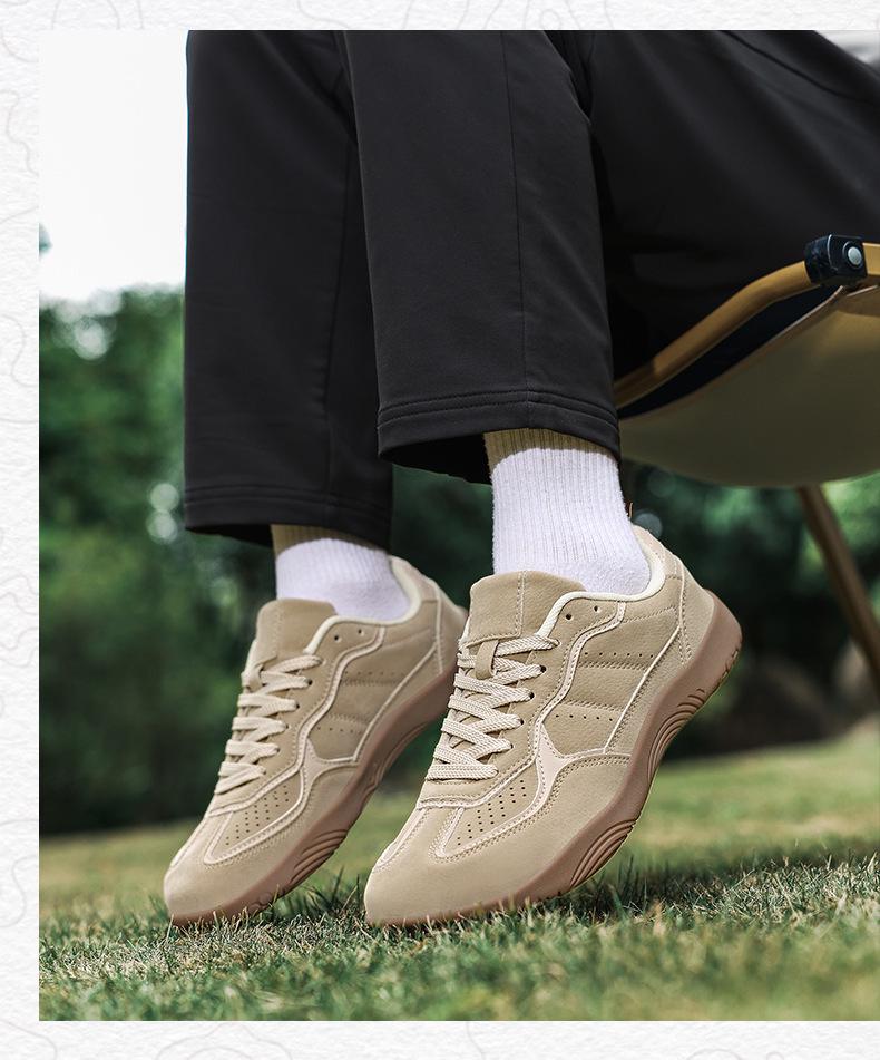 Men's Cross-Border Low-Top Lace-Up Autumn Wide Toe Casual Barefoot Flat Shoes, Plus Size Trendy Style