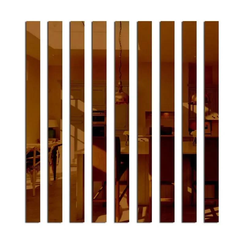 DIY Ceiling Edge Mirror Strip 50cm Self-adhesive Acrylic Art Wall Tile Stickers Decor 3D Wall Stickers Decoration TV Background