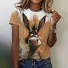 Women's T-shirt with round neck and short sleeves