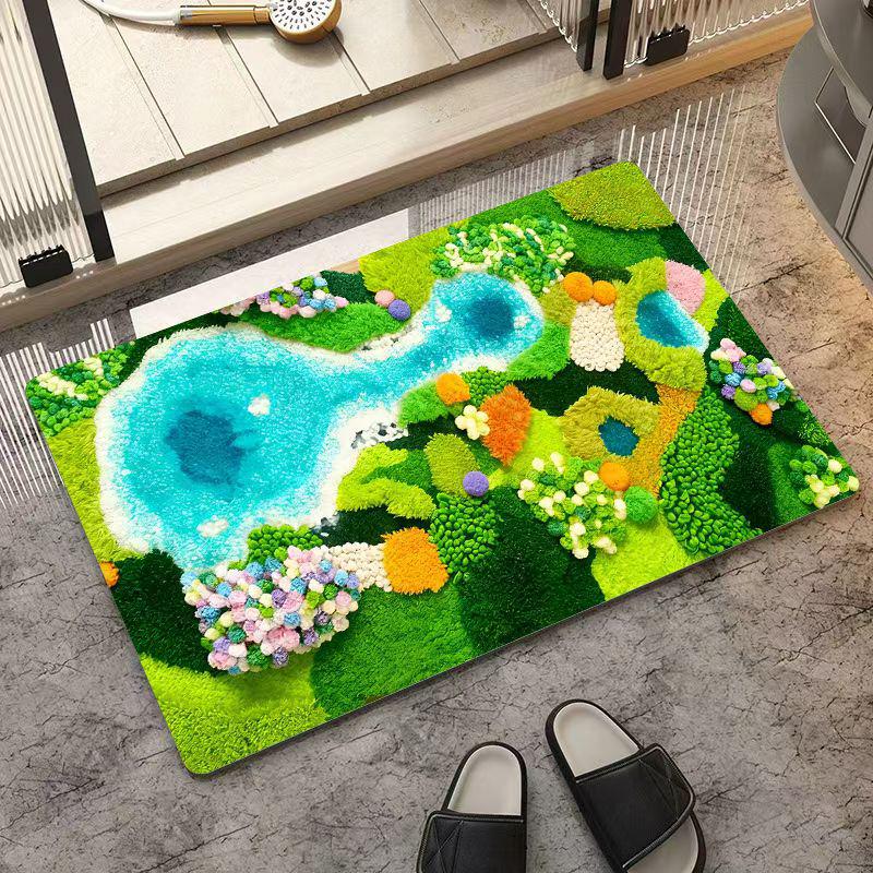 Non-Slip 3D Stereo Diatom Mud Bathroom Mat: Quick-Dry, Water-Absorbent, Wear-Resistant Floor Mat for Toilet & Entrance