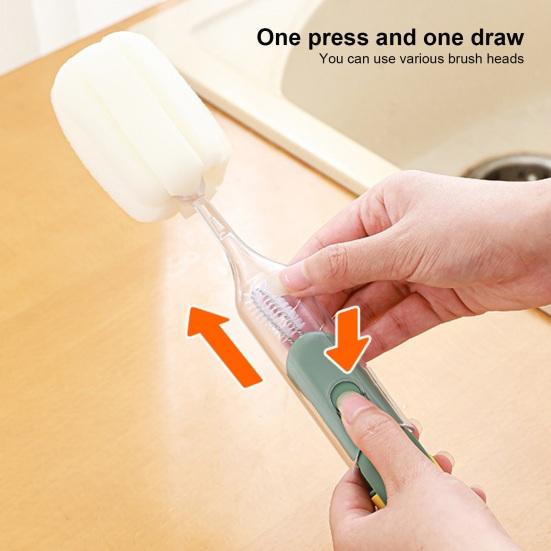 

Щетка для чашки 5-в-1 Губка с длинной ручкой Детская бутылочка для воды Обод чашки для воды Щелевая канавка для чистки уплотнительного кольца Многофункциональная щетка Кухонные принадлежности