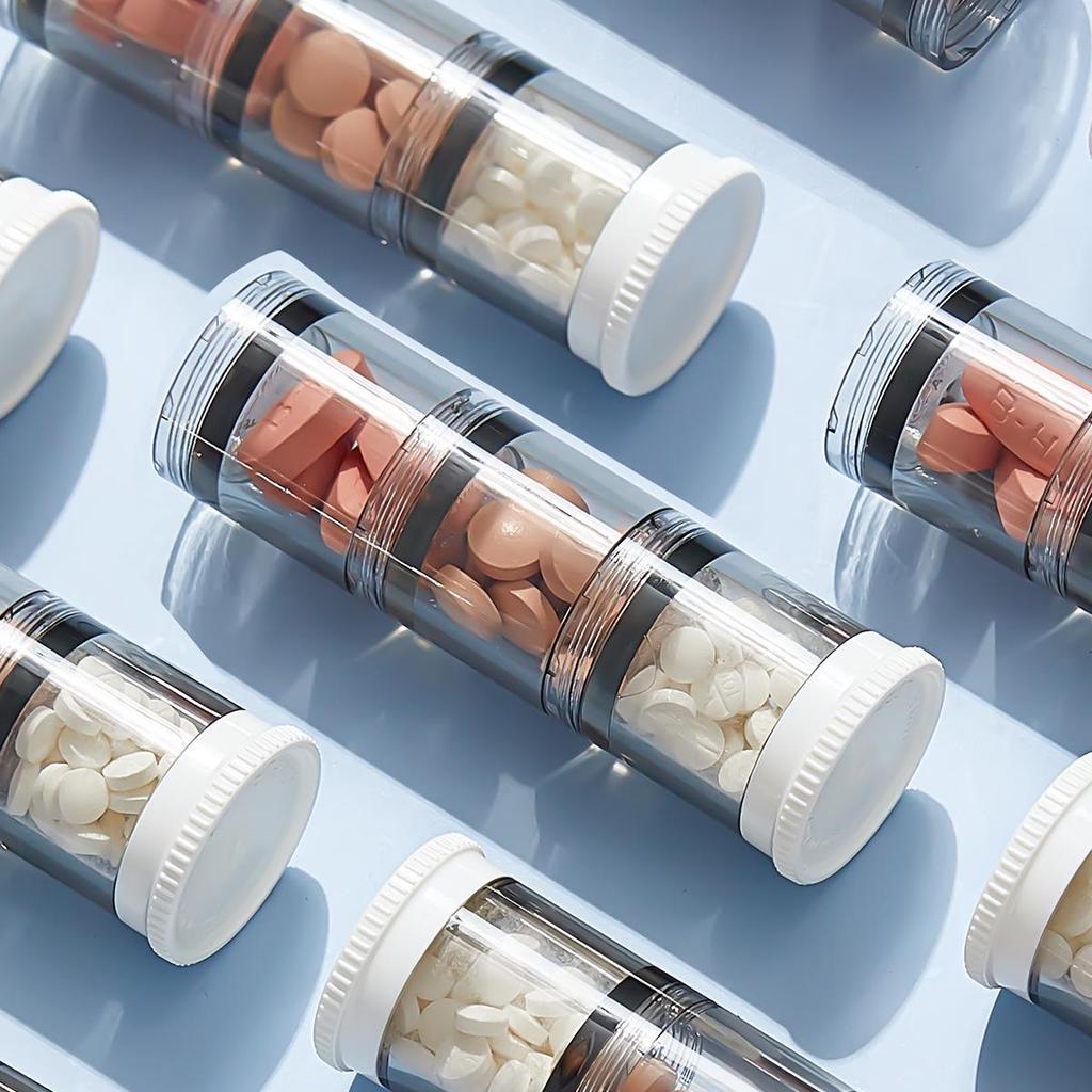 Travel Pill Organizer: Three-Meal Portable Medication Reminder Box with Early, Midday, Evening Compartments