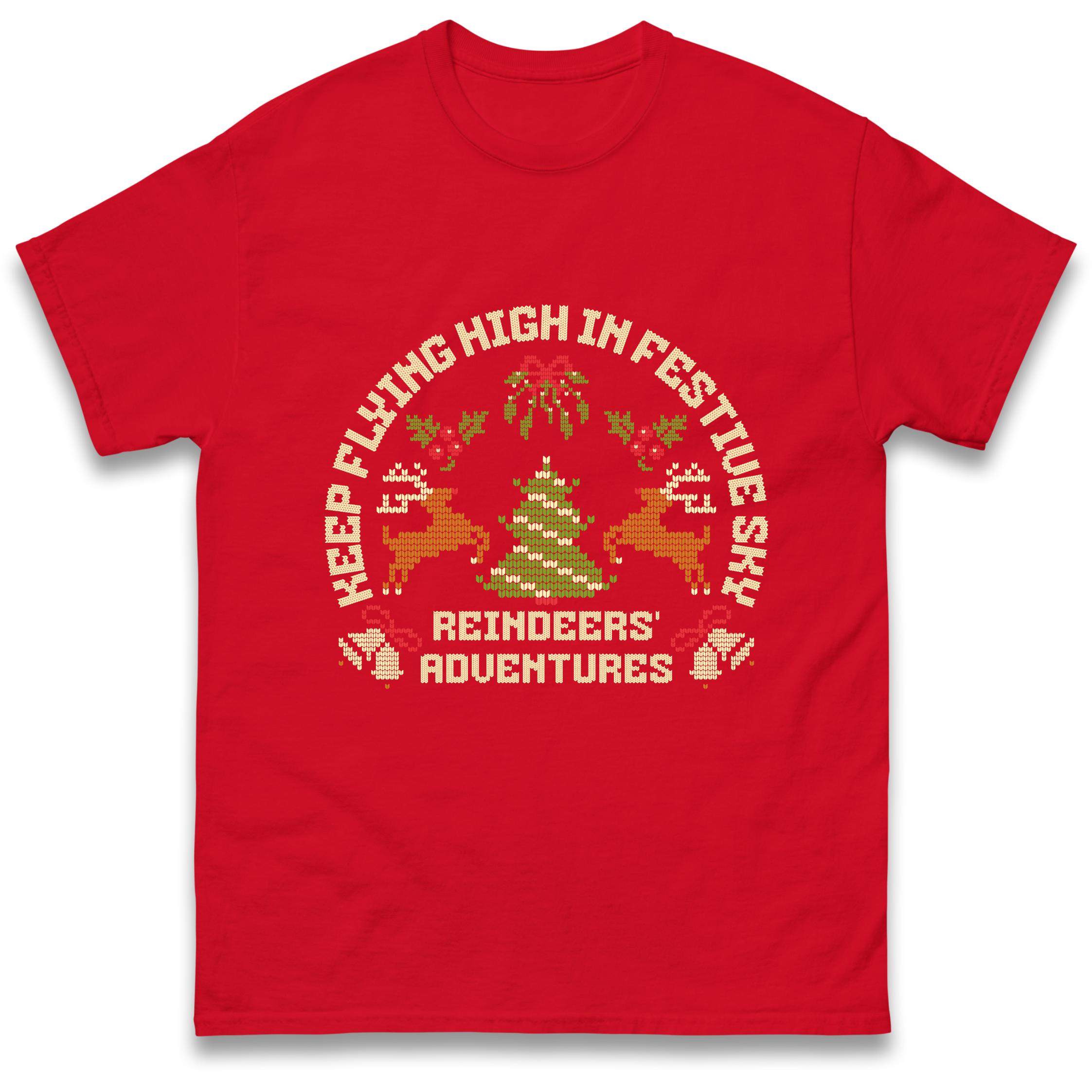 Keep Flying High Christmas T-Shirt Tshirt Mens Womens Tops Unisex Tees 100% Cotton 3XL