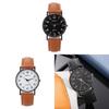 Vintage College Style Quartz Watch For Women And Men With Leather Strap And Round Dial
