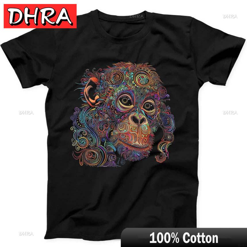 Monkey Unisexdala Art Best Seller Funny Gift Black T Shirt Tops Cute Retro Minimalist Tshirts Clothing for Summer TShirt Unisex 4XL