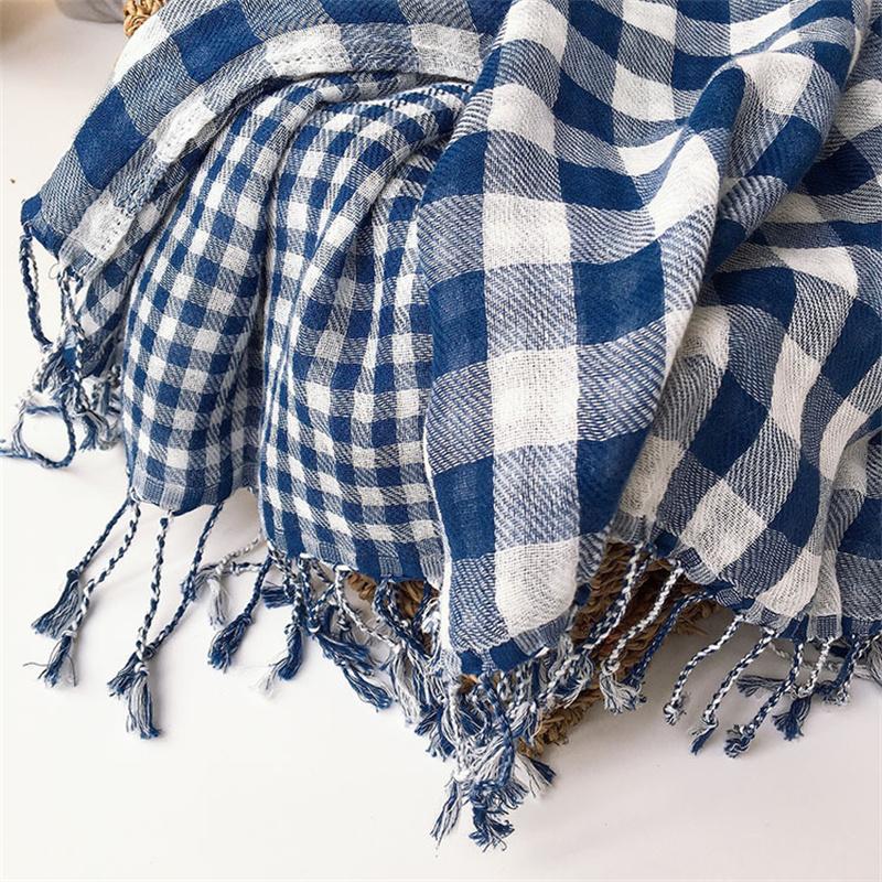 Luxury Brand Plaid Scarves Cotton Shawls Lovers Winter Warm Plaid Shawl Double Layers Tassel Scarves